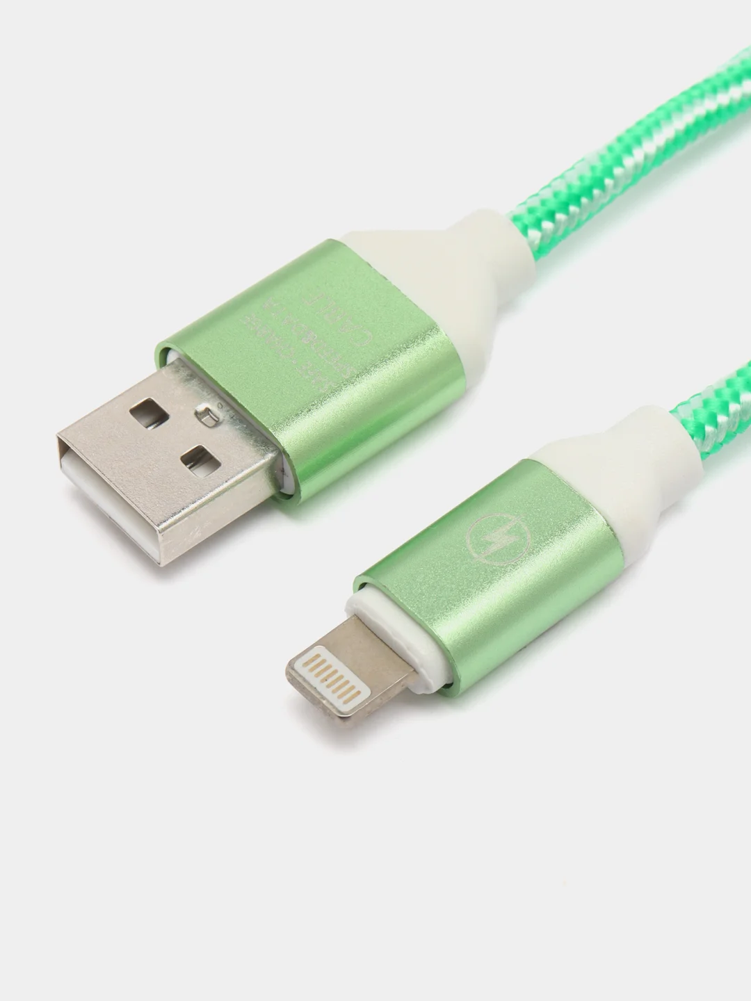 Кабель LuazON, Lightning - USB, 1 А, 1 м, оплетка нейлон, зелёный