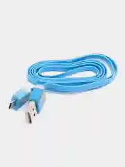 Кабель LuazON, microUSB - USB, 1 А, 1 м, плоский, синий