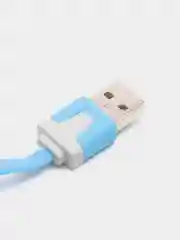 Кабель LuazON, microUSB - USB, 1 А, 1 м, плоский, синий
