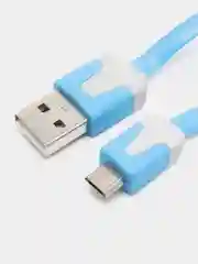 Кабель LuazON, microUSB - USB, 1 А, 1 м, плоский, синий