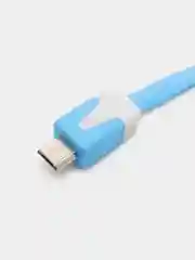 Кабель LuazON, microUSB - USB, 1 А, 1 м, плоский, синий