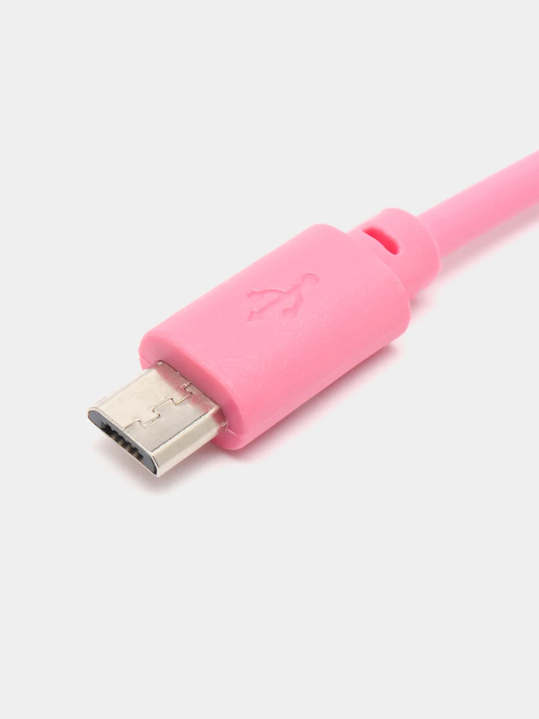 Кабель LuazON, micro USB - USB, 1 А, 1 м, розовый