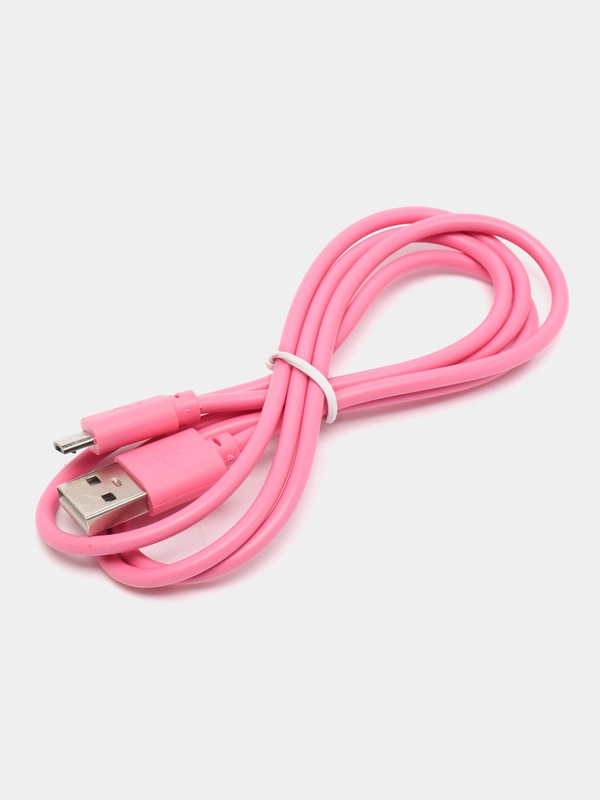 Кабель LuazON, micro USB - USB, 1 А, 1 м, розовый