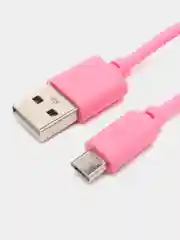 Кабель LuazON, micro USB - USB, 1 А, 1 м, розовый
