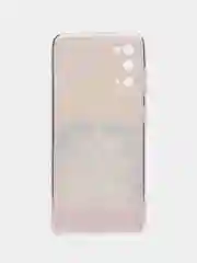Желтый силиконовый чехол на Samsung Galaxy S20 / Самсунг S20 прозрачный с рисунком, защита камеры