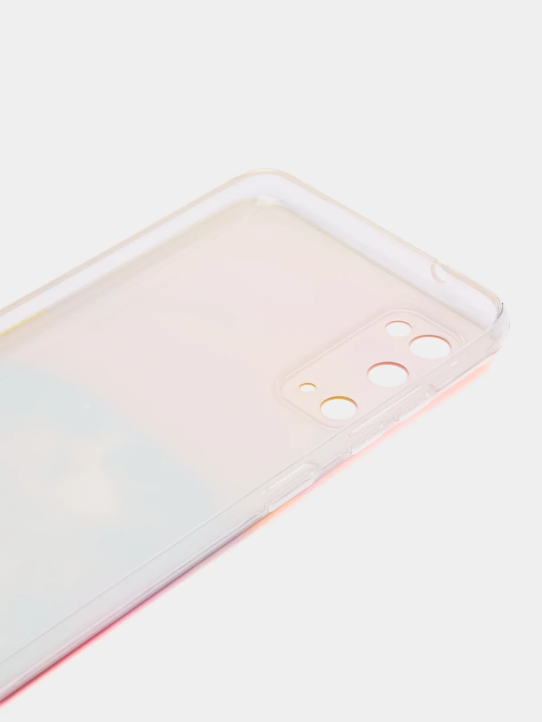 Желтый силиконовый чехол на Samsung Galaxy S20 / Самсунг S20 прозрачный с рисунком, защита камеры