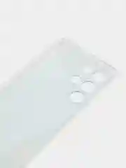 Светло-синий чехол на Samsung Galaxy S22 Ultra / Самсунг S22 Ultra прозрачный с рисунком, защита камеры