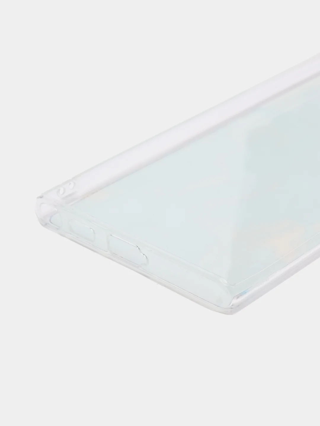 Светло-синий чехол на Samsung Galaxy S22 Ultra / Самсунг S22 Ultra прозрачный с рисунком, защита камеры