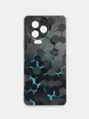 Бирюзовый чехол на Infinix Note 12 Pro 4G/Note 12 2023 / Инфиникс Нот 12 2023 прозрачный, с рисунком