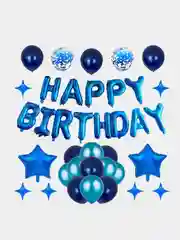 Синий набор шаров Happy Birthday