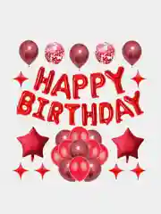Красный набор шаров Happy Birthday