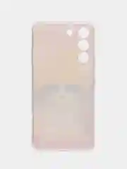Желтый силиконовый чехол на Samsung Galaxy S22 / Самсунг S22 прозрачный с рисунком, защита камеры