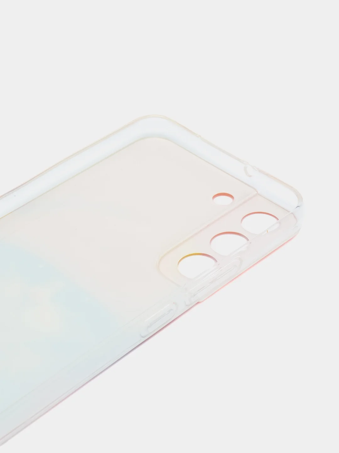 Желтый силиконовый чехол на Samsung Galaxy S22 / Самсунг S22 прозрачный с рисунком, защита камеры