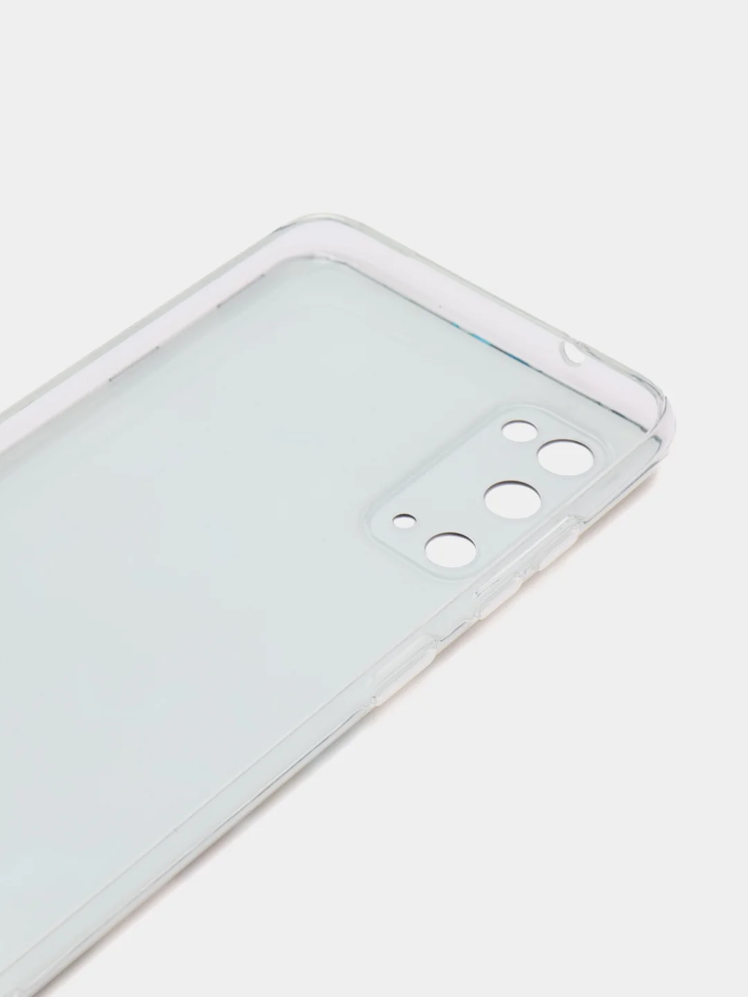 Бирюзовый силиконовый чехол на Samsung Galaxy S20 / Самсунг S20 прозрачный с рисунком, защита камеры