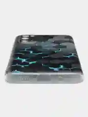 Бирюзовый силиконовый чехол на Samsung Galaxy S20 / Самсунг S20 прозрачный с рисунком, защита камеры