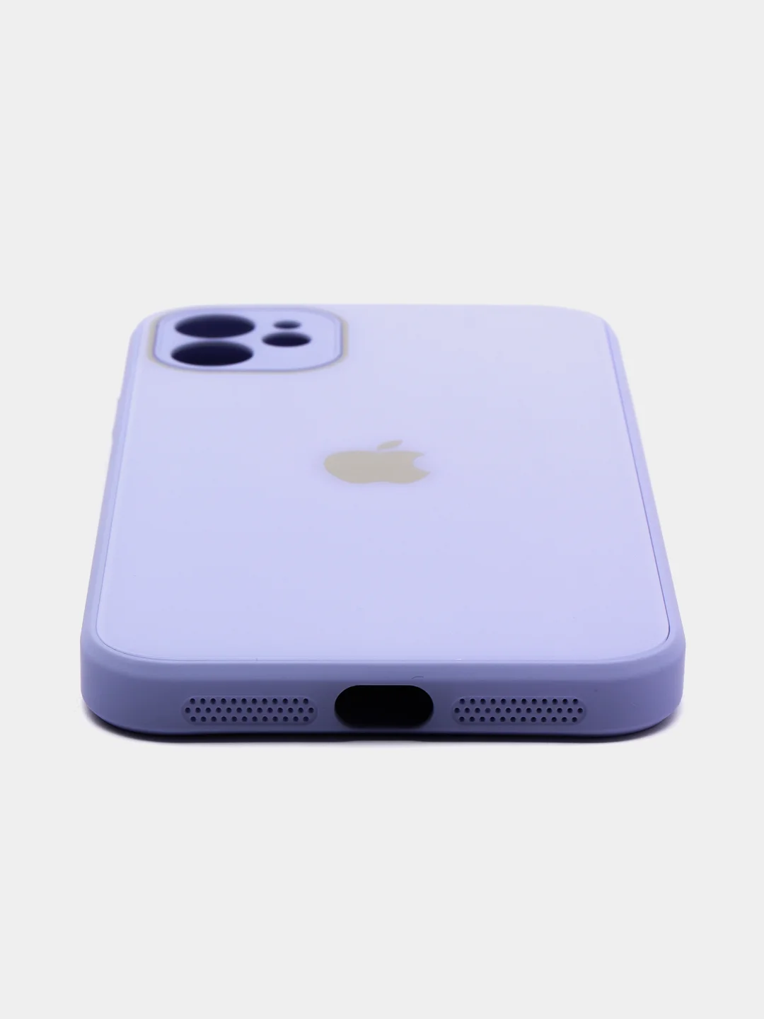 Лавандовый чехол стеклянный для iPhone (Айфон) 11 с защитой камеры