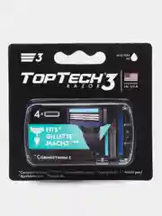 Сменные кассеты TopTech Razor3 для бритв GILLEТТE Mach3, Mach3 Turbo, TopTech Razor3