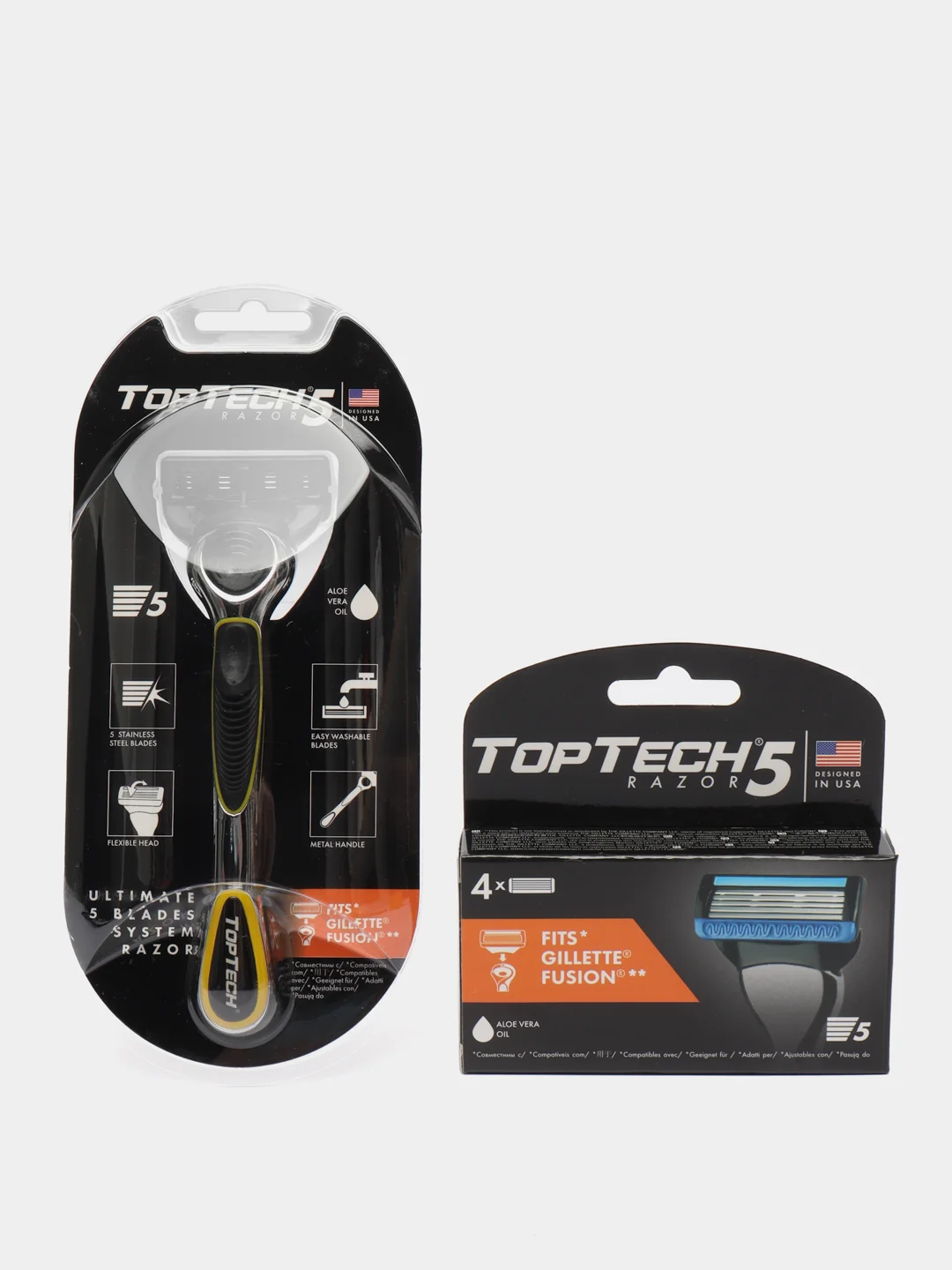 Бритва TopTech Razor5 и сменные кассеты, совместимы с Gillette Fusion5, Fusion ProGlide