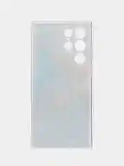 Голубой чехол на Samsung Galaxy S22 Ultra / Самсунг S22 Ultra прозрачный с рисунком, защита камеры