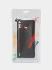 Красный силиконовый чехол на Itel A48 / Ител А48 прозрачный, с рисунком, защита камеры