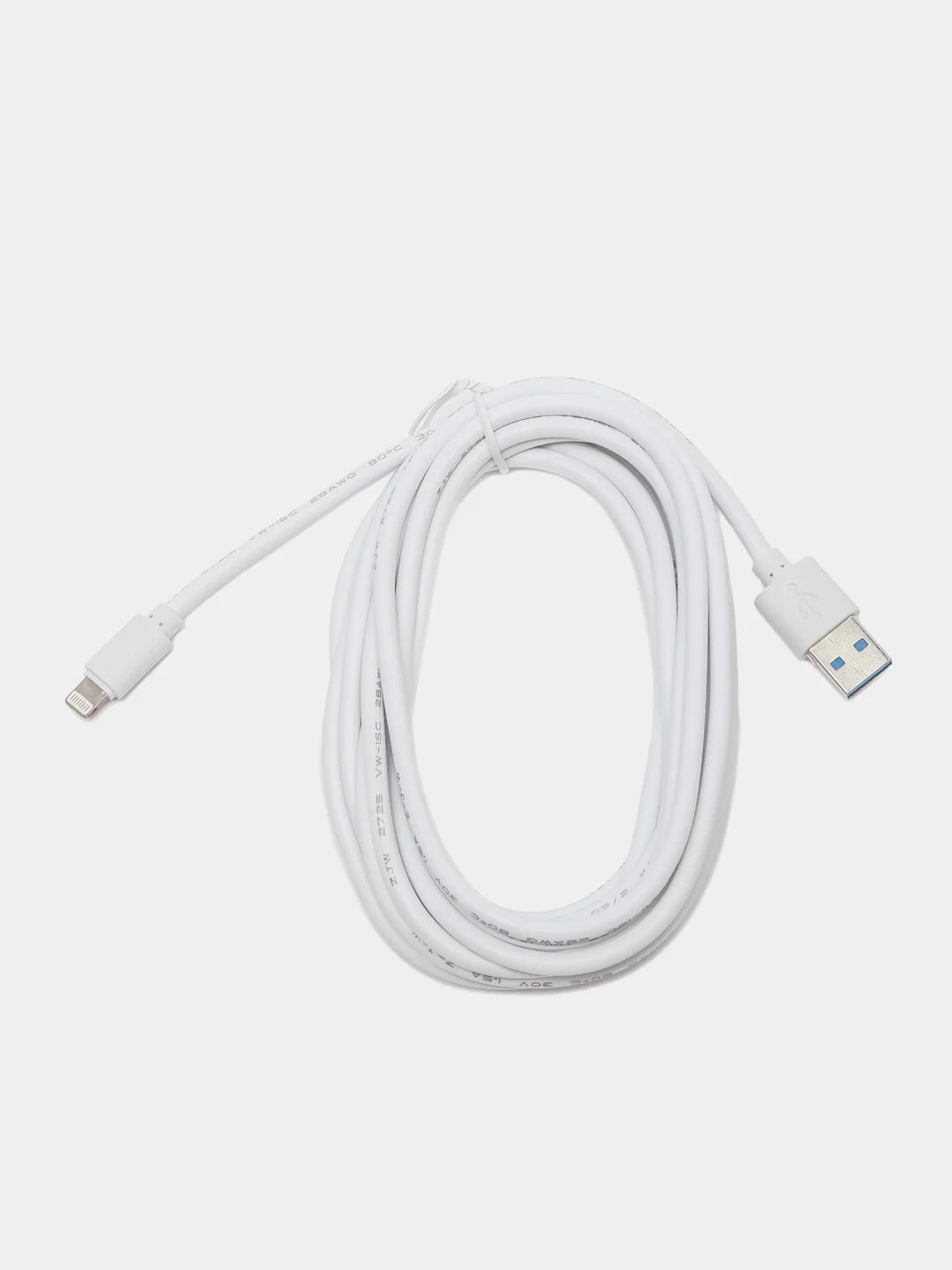 Кабель LuazON, Lightning - USB, 1 А, 3 м, белый