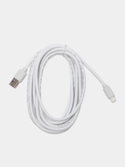 Кабель LuazON, Lightning - USB, 1 А, 3 м, белый