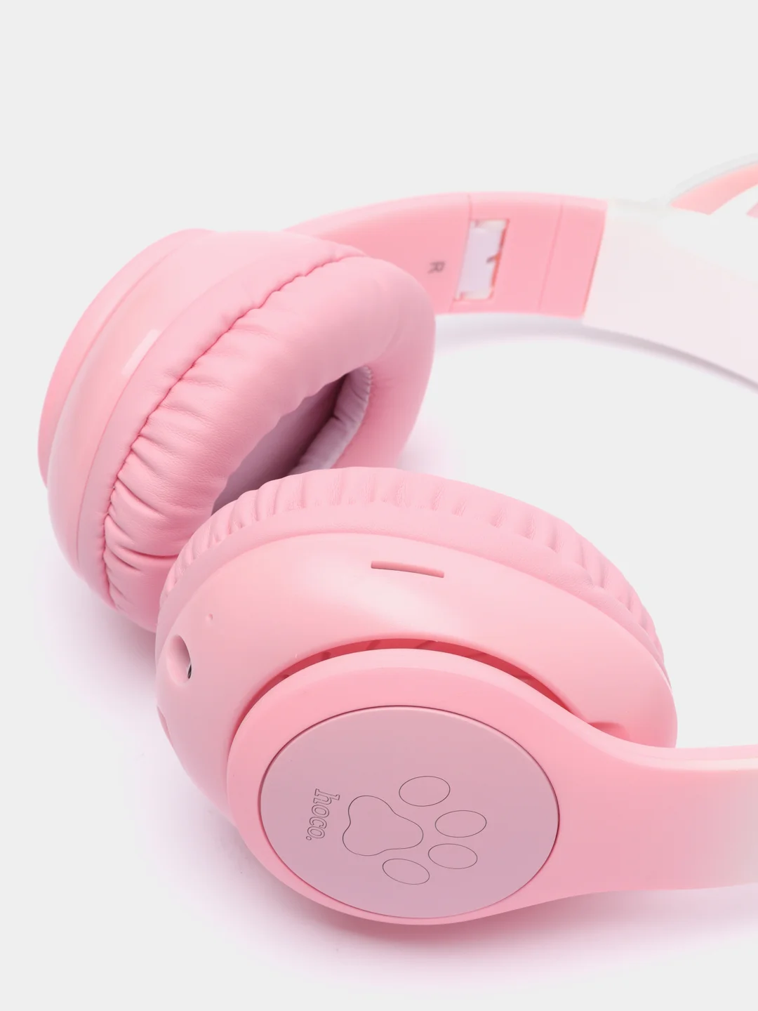Розовый беспроводные наушники hoco W42 Cat ear, полноразмерные детские наушники