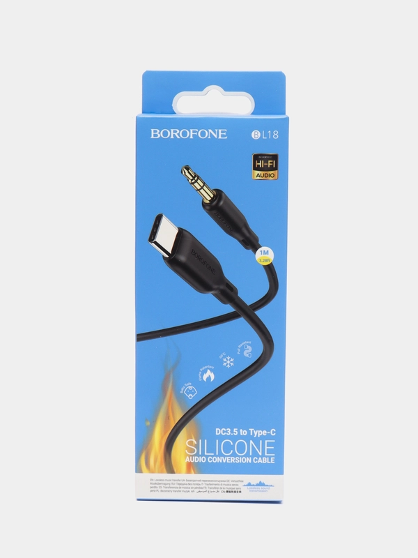 Аудиокабель Borofone BL18, 3.5 мм, AUX, Type-C, соединительный кабель 1 м, AUX для андройд