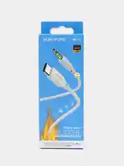 Белый аудиокабель Borofone BL18, 3.5 мм, AUX, Type-C, соединительный кабель 1 м, AUX для андройд