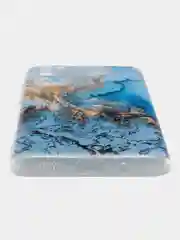 Голубой силиконовый чехол на Samsung Galaxy S20 / Самсунг S20 прозрачный с рисунком, защита камеры