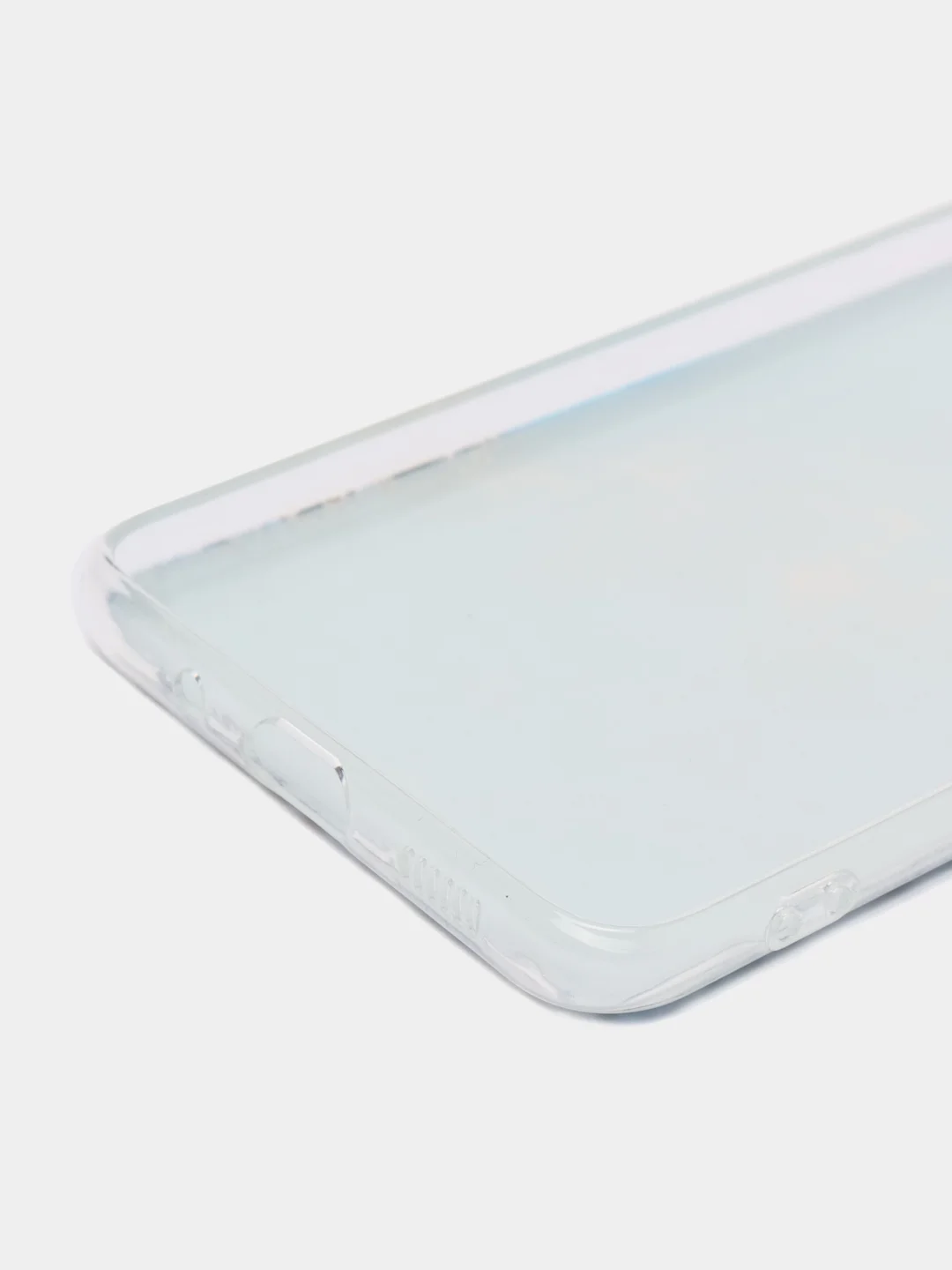 Голубой силиконовый чехол на Samsung Galaxy S20 / Самсунг S20 прозрачный с рисунком, защита камеры