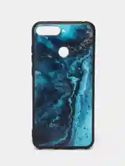 Тёмно-бирюзовый силиконовый чехол для Huawei Y6 2018 / Honor 7C / 7A Pro / Y6 Prime, с принтом, с рисунком Хуавей у6 Хонор 7С 7А про