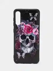 Тёмно-бордовый силиконовый чехол Samsung Galaxy A50 A30S A50S Самсунг А50 А30С А50С с принтом с рисунком