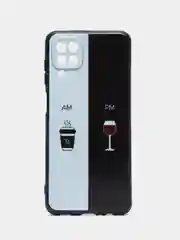 Бирюзовый силиконовый чехол для Samsung Galaxy A12 / M12, с принтом, с рисунком (Самсунг А12 / М12)