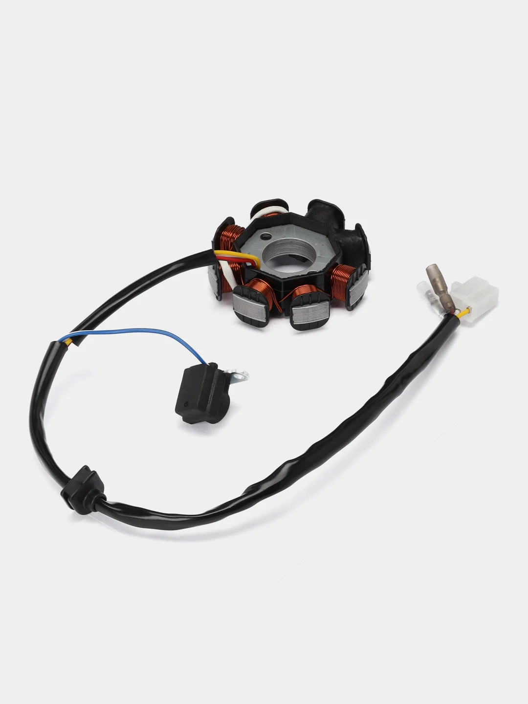 Зажигание скутера 4T 139QMB, статор 8 катушек, 2К Мама и 2 провода, Ж-Б-КрЧ-СиБ