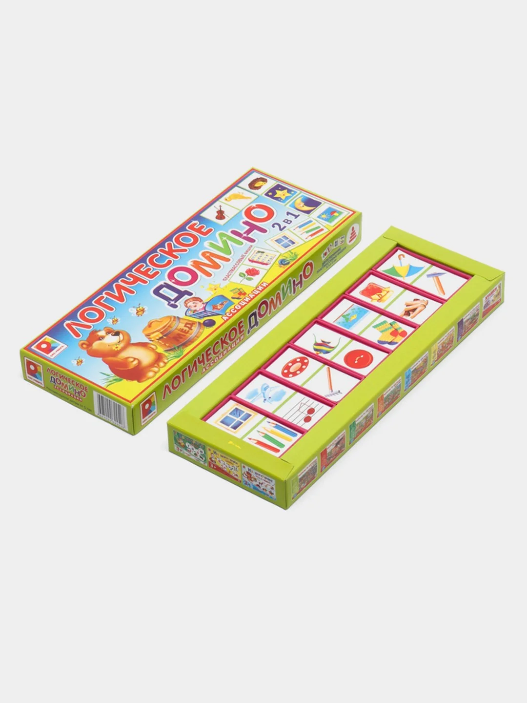 Игра Домино логическое, ассоциации, логика и счет, пластиковые фишки, двухсторонние, 2 в 1