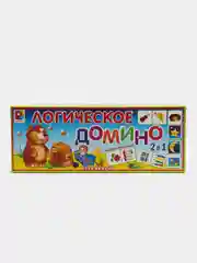 Игра Домино логическое, ассоциации, логика и счет, пластиковые фишки, двухсторонние, 2 в 1