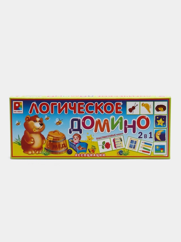Игра Домино логическое, ассоциации, логика и счет, пластиковые фишки, двухсторонние, 2 в 1