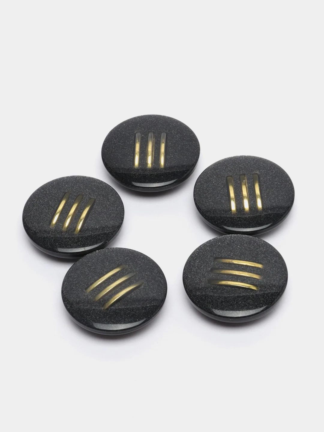 Серый пуговицы, 5 штук, d 3.0 см