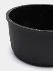 Черный ковш 1,4 л с крышкой,  антипригарное покрытие мрамор, индукция, BY COLLECTION