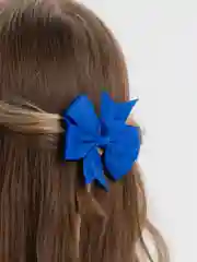 Синий бант для волос на заколке  / Бантик для волос