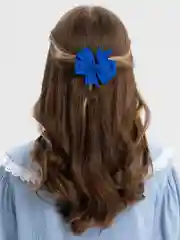 Синий бант для волос на заколке  / Бантик для волос