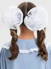 Конфетный белый бант для девочки, 2 штуки
