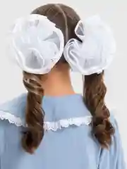 Конфетный белый бант для девочки, 2 штуки