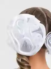 Конфетный белый бант для девочки, 2 штуки