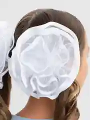 Конфетный белый бант для девочки, 2 штуки