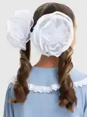 Конфетный белый бант для девочки, 2 штуки