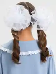 Молочный белый бант для девочки, 2 штуки