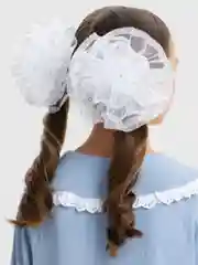 Молочный белый бант для девочки, 2 штуки
