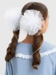 Прозрачный белый бант для девочки, 2 штуки